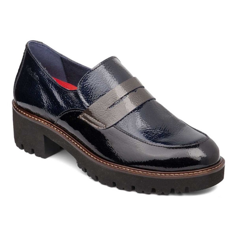 Mocassin CallagHan Freestyle Noir Bleu Grise Femme | HNZ-2344167