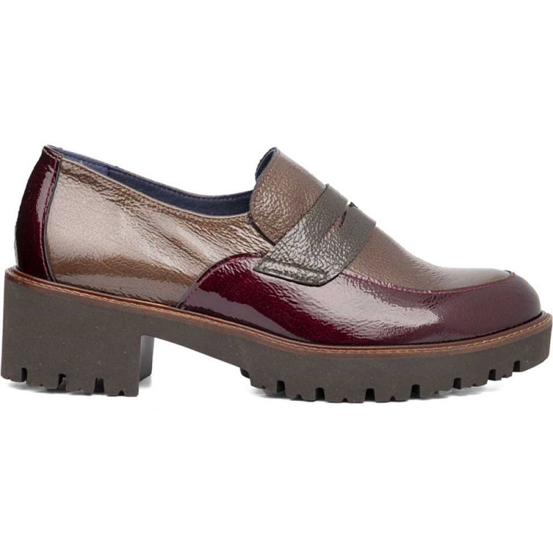 Mocassin CallagHan Freestyle Rouge Marron Vert Femme | ESW-1823387